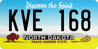 ND license plate KVE168