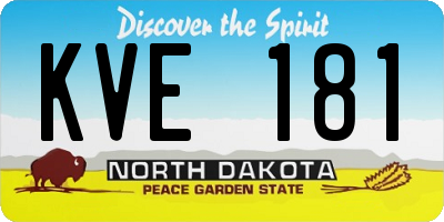 ND license plate KVE181