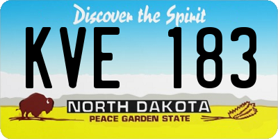 ND license plate KVE183
