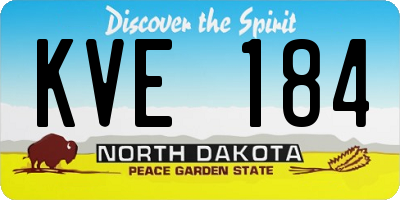 ND license plate KVE184