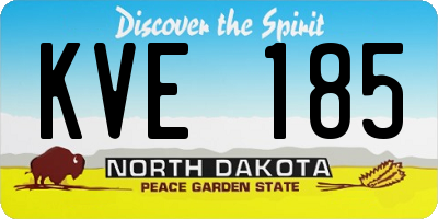 ND license plate KVE185