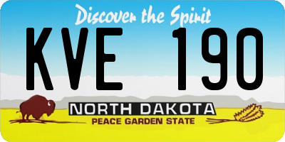 ND license plate KVE190