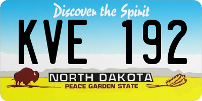 ND license plate KVE192