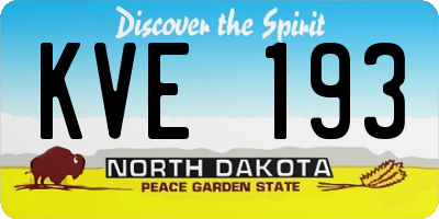 ND license plate KVE193
