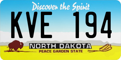 ND license plate KVE194