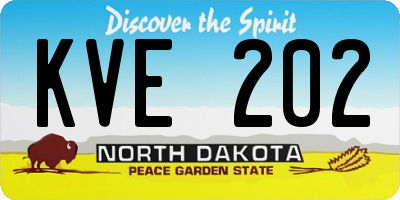 ND license plate KVE202