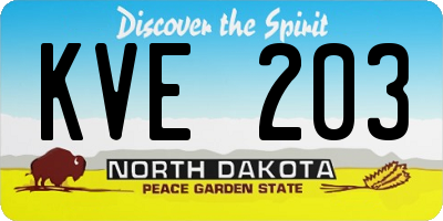 ND license plate KVE203