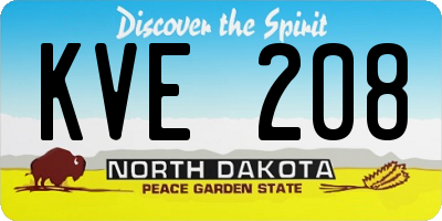 ND license plate KVE208