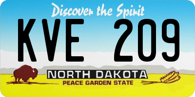 ND license plate KVE209