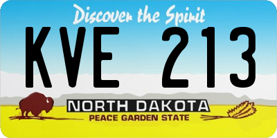 ND license plate KVE213