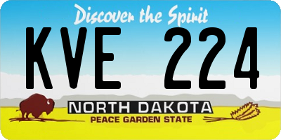 ND license plate KVE224