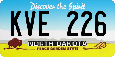 ND license plate KVE226