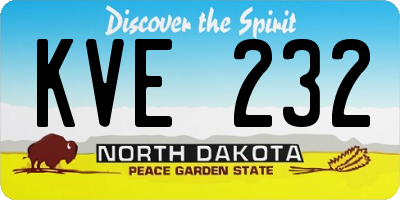 ND license plate KVE232