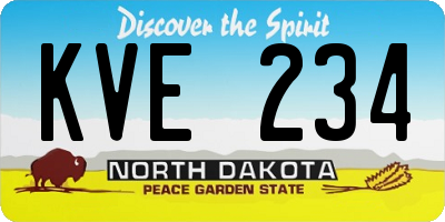 ND license plate KVE234