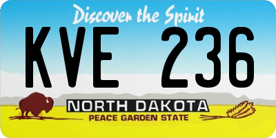 ND license plate KVE236