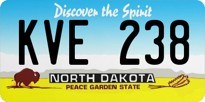 ND license plate KVE238
