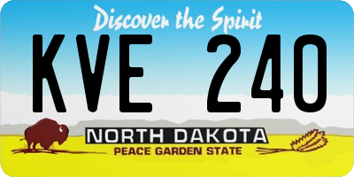 ND license plate KVE240