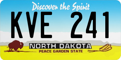 ND license plate KVE241