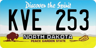 ND license plate KVE253