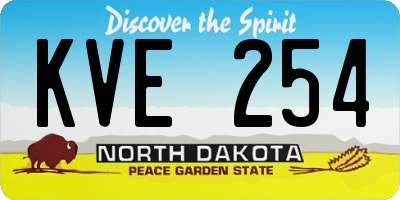 ND license plate KVE254