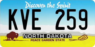 ND license plate KVE259