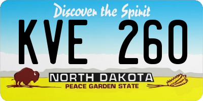 ND license plate KVE260