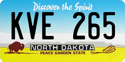 ND license plate KVE265