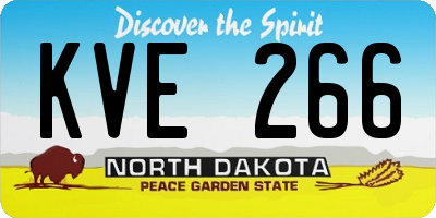 ND license plate KVE266