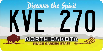 ND license plate KVE270