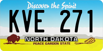 ND license plate KVE271