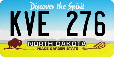 ND license plate KVE276