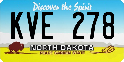 ND license plate KVE278