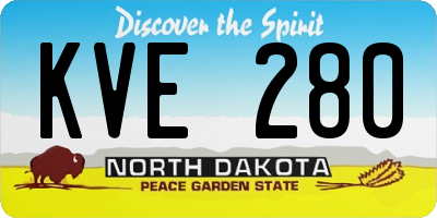 ND license plate KVE280