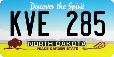 ND license plate KVE285