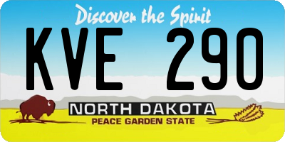 ND license plate KVE290