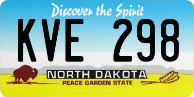 ND license plate KVE298