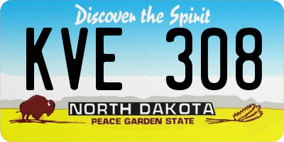 ND license plate KVE308