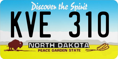 ND license plate KVE310