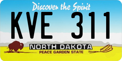 ND license plate KVE311
