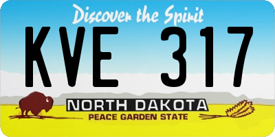ND license plate KVE317