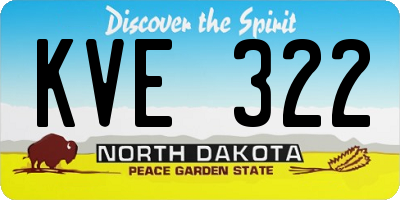 ND license plate KVE322
