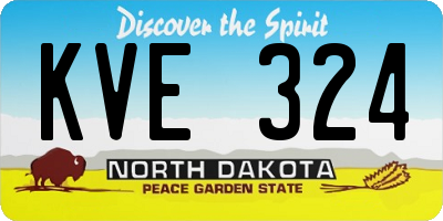 ND license plate KVE324
