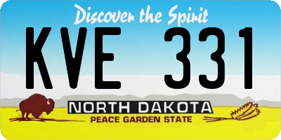 ND license plate KVE331