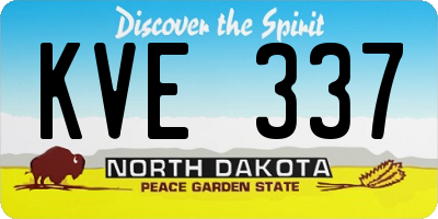 ND license plate KVE337