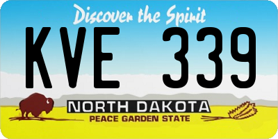 ND license plate KVE339