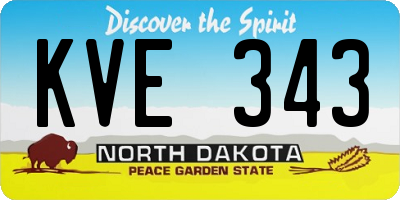 ND license plate KVE343