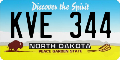 ND license plate KVE344