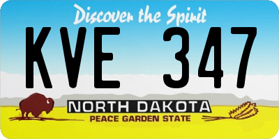 ND license plate KVE347