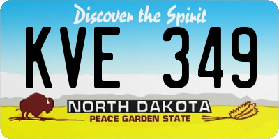 ND license plate KVE349