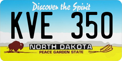 ND license plate KVE350